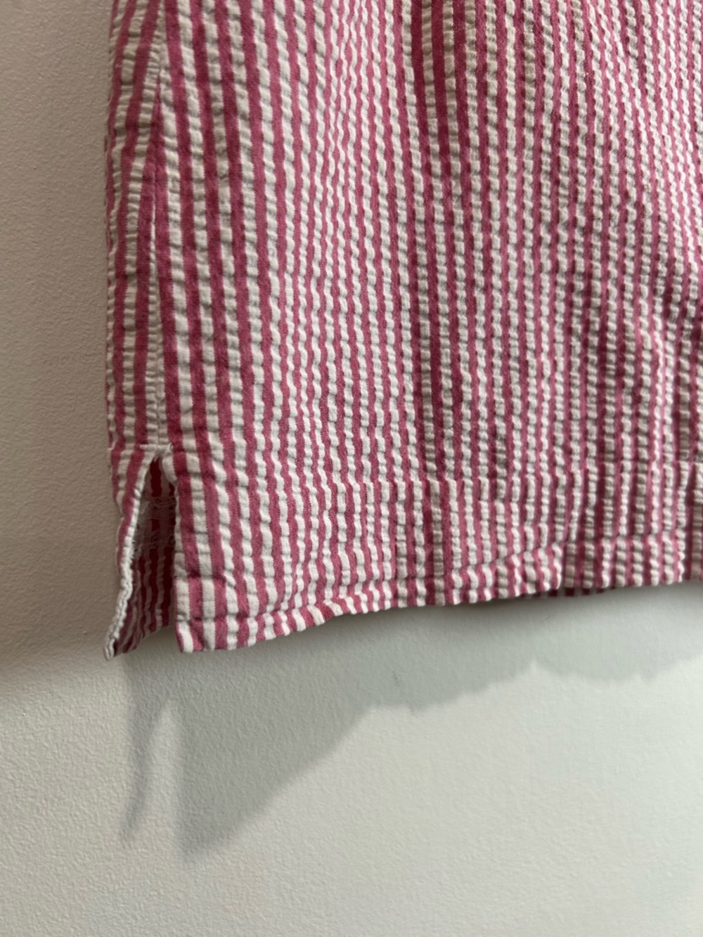 Vineyard Vines Skort Size 6 Pink White Seersucker Pockets Striped Preppy Coastal - Picture 7 of 11